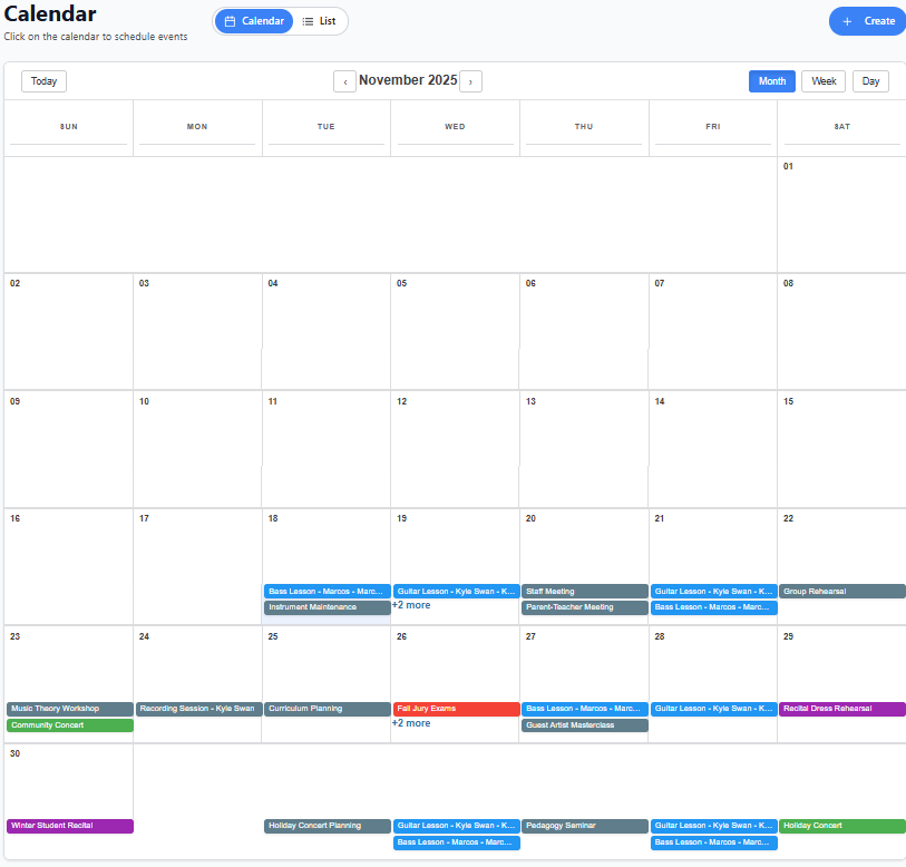 Scheduling Feature Screenshot